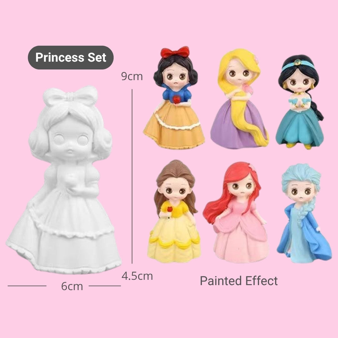 DIY Princess Painting Kit – 6-Piece Fairytale Figurine Set